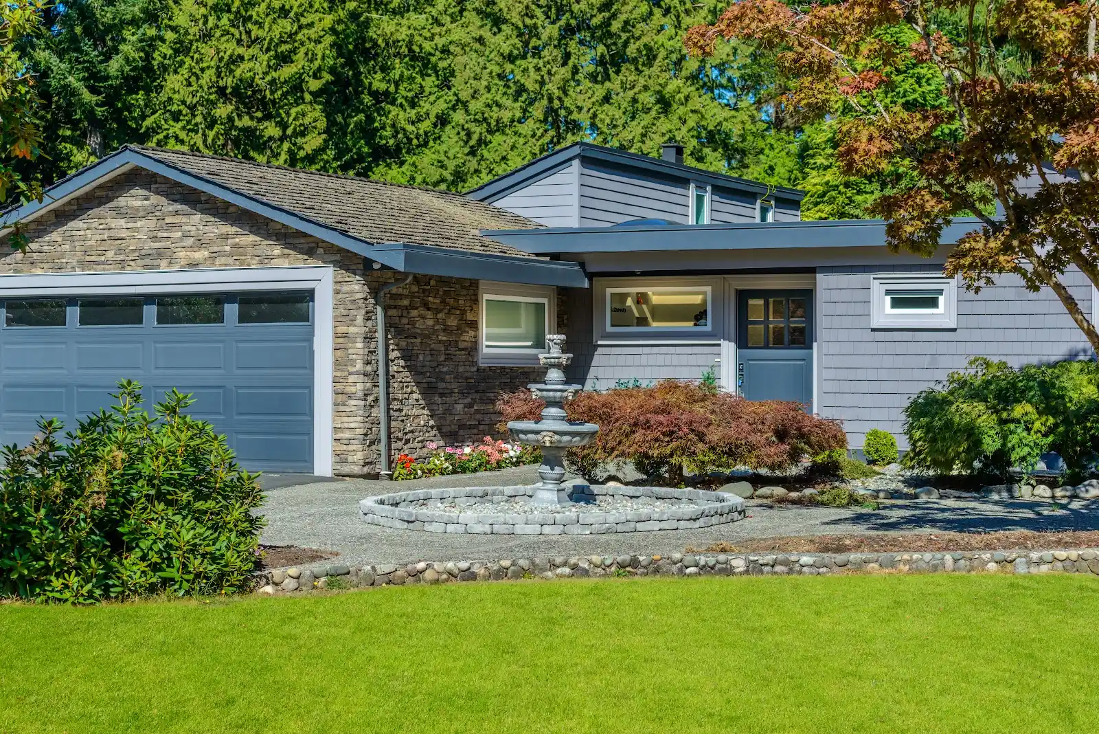 Southern Oregon home with mature landscaping